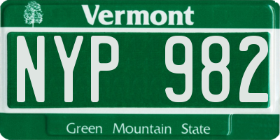 VT license plate NYP982