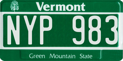 VT license plate NYP983