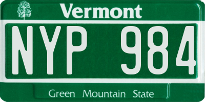 VT license plate NYP984