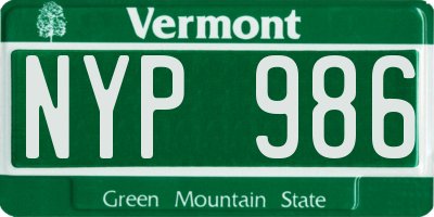 VT license plate NYP986