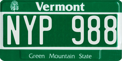 VT license plate NYP988