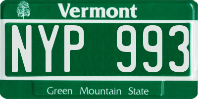 VT license plate NYP993