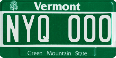 VT license plate NYQ000
