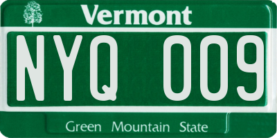VT license plate NYQ009