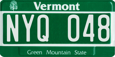 VT license plate NYQ048