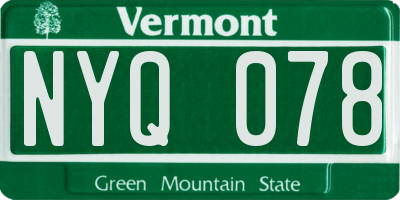 VT license plate NYQ078