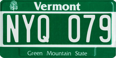 VT license plate NYQ079
