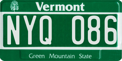 VT license plate NYQ086