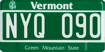 VT license plate NYQ090