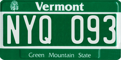 VT license plate NYQ093