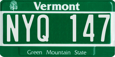 VT license plate NYQ147