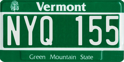 VT license plate NYQ155
