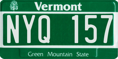 VT license plate NYQ157