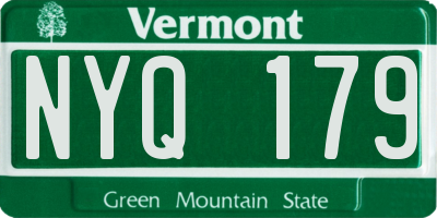 VT license plate NYQ179