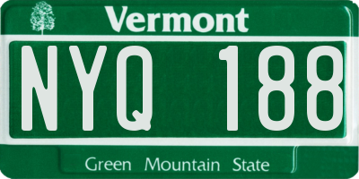 VT license plate NYQ188