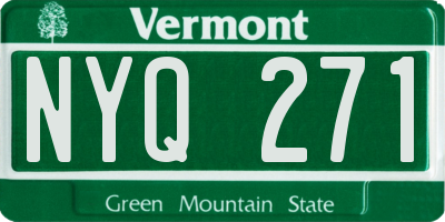 VT license plate NYQ271