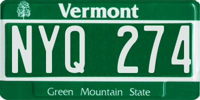 VT license plate NYQ274