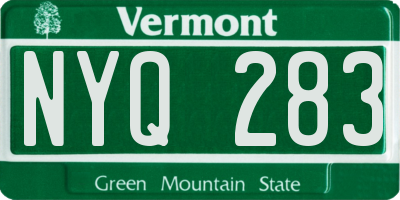 VT license plate NYQ283