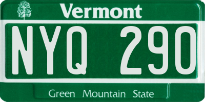 VT license plate NYQ290