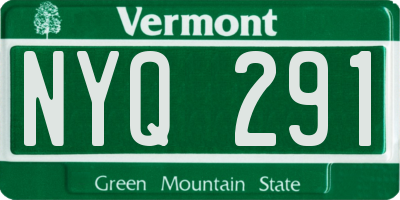 VT license plate NYQ291