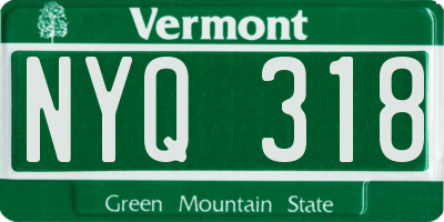 VT license plate NYQ318