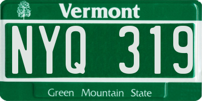 VT license plate NYQ319