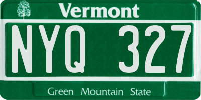 VT license plate NYQ327