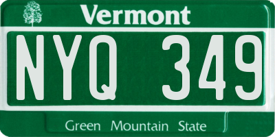 VT license plate NYQ349