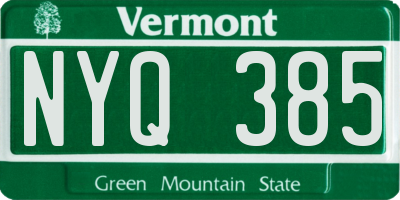 VT license plate NYQ385