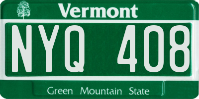 VT license plate NYQ408
