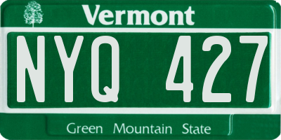 VT license plate NYQ427