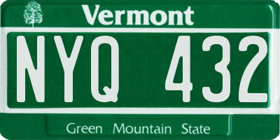 VT license plate NYQ432