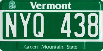 VT license plate NYQ438