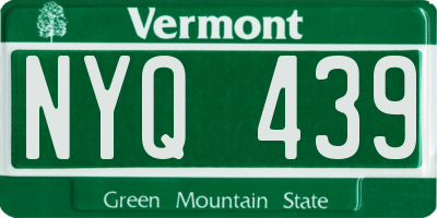 VT license plate NYQ439
