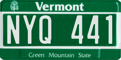 VT license plate NYQ441