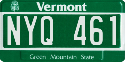VT license plate NYQ461