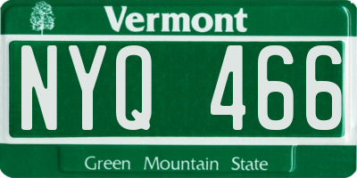 VT license plate NYQ466