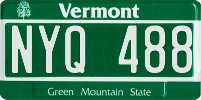 VT license plate NYQ488