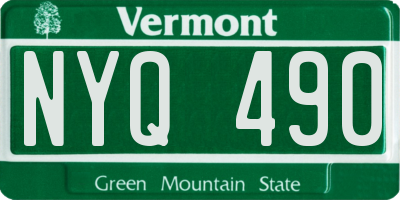 VT license plate NYQ490