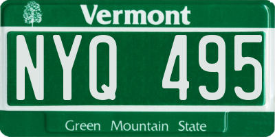 VT license plate NYQ495