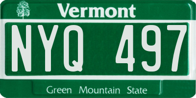 VT license plate NYQ497