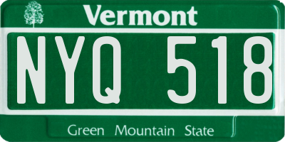 VT license plate NYQ518