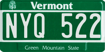 VT license plate NYQ522