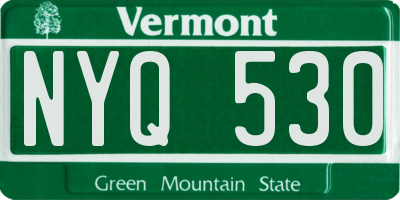 VT license plate NYQ530