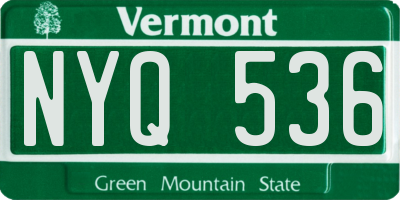 VT license plate NYQ536