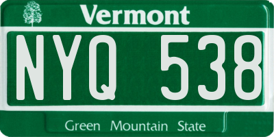 VT license plate NYQ538