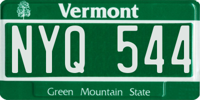 VT license plate NYQ544