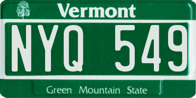 VT license plate NYQ549