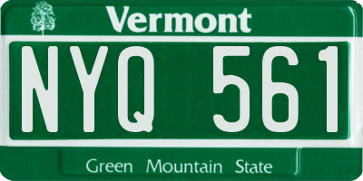 VT license plate NYQ561