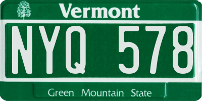 VT license plate NYQ578